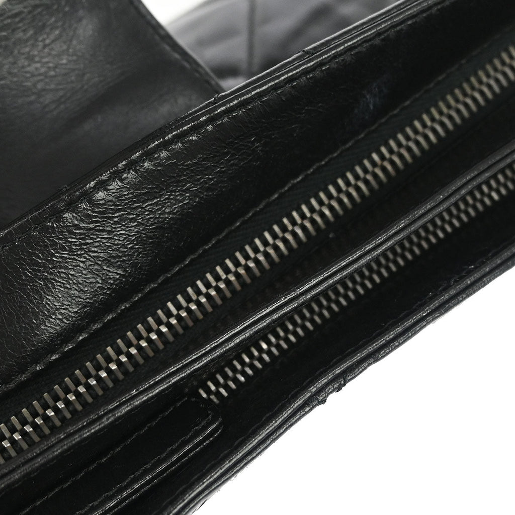 Chanel 2014 Black Calfskin Coco Pleats Clutch Crossbody Bag