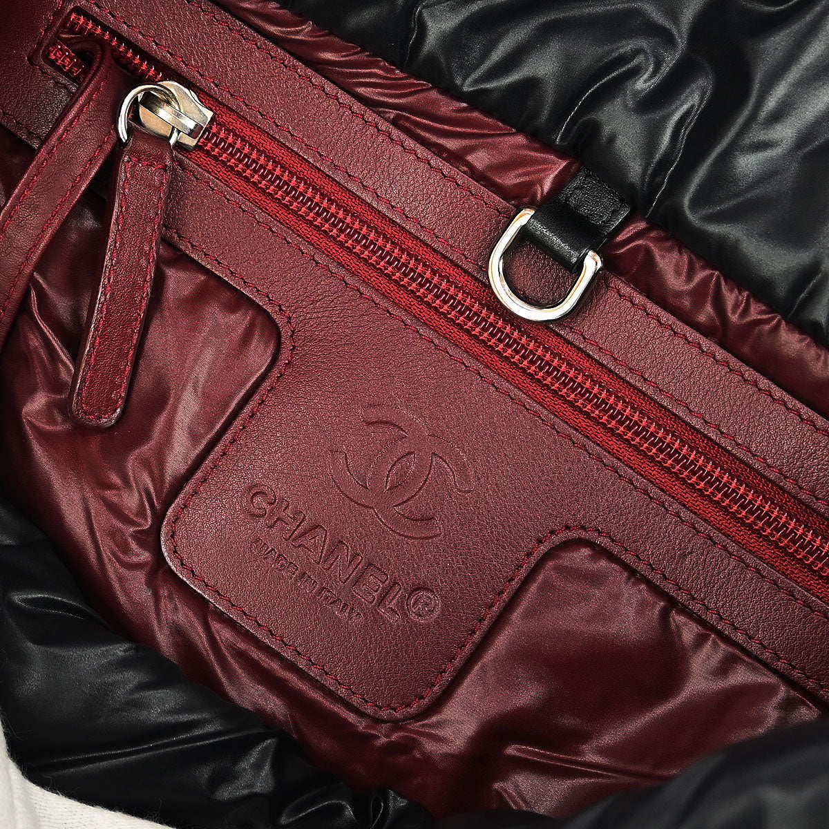 Chanel 2011 Black Nylon Calfskin Coco Cocoon Tote Bag