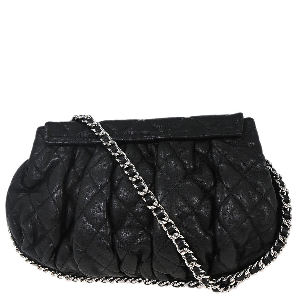 Chanel 2011 Black Calfskin Chain Around Shoulder Bag