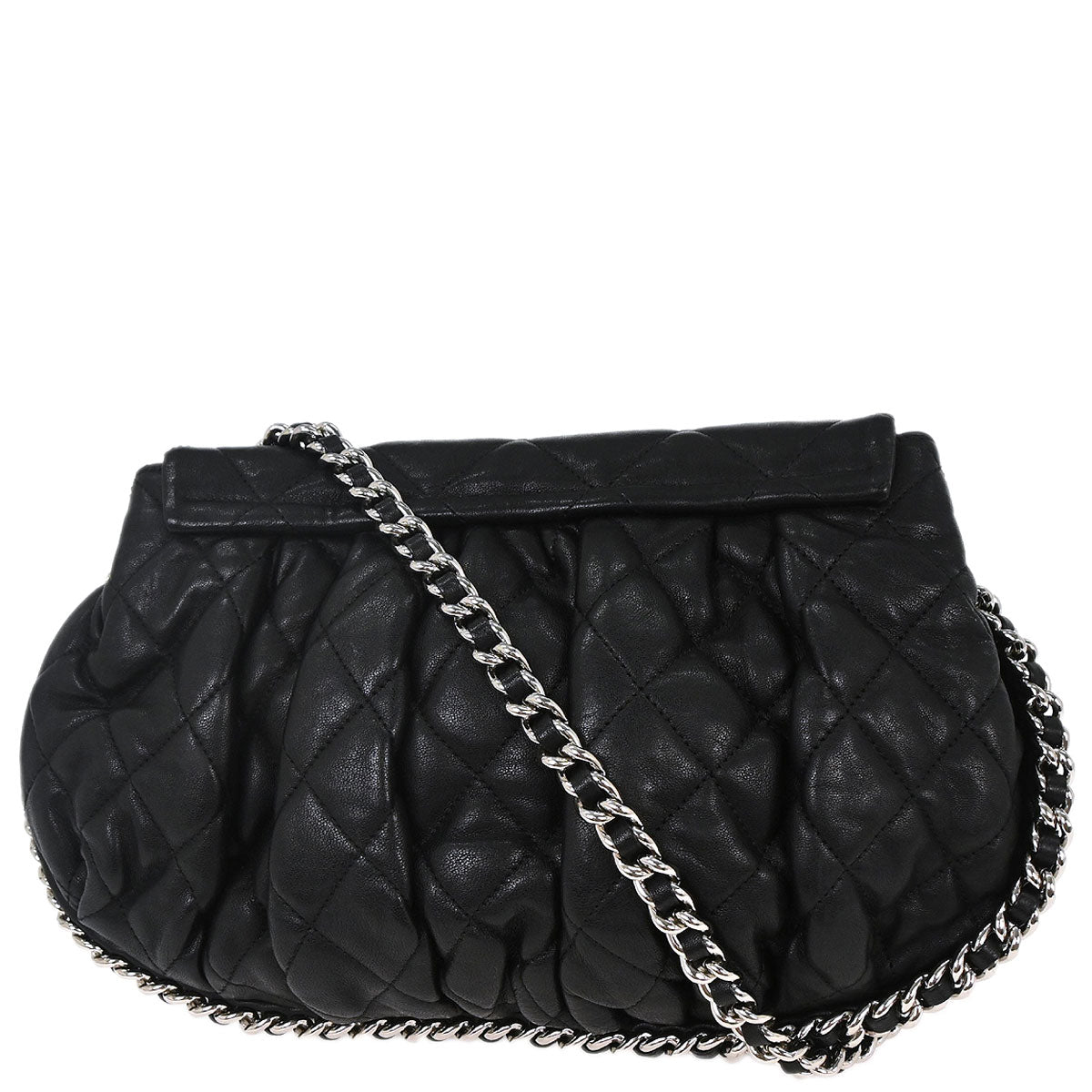 Chanel 2011 Black Calfskin Chain Around Shoulder Bag