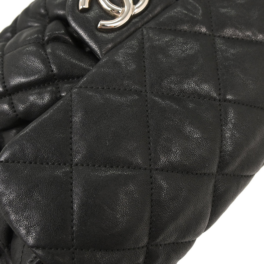 Chanel 2011 Black Calfskin Chain Around Shoulder Bag