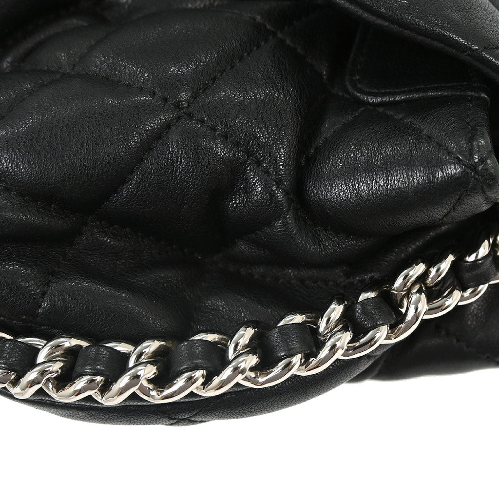 Chanel 2011 Black Calfskin Chain Around Shoulder Bag