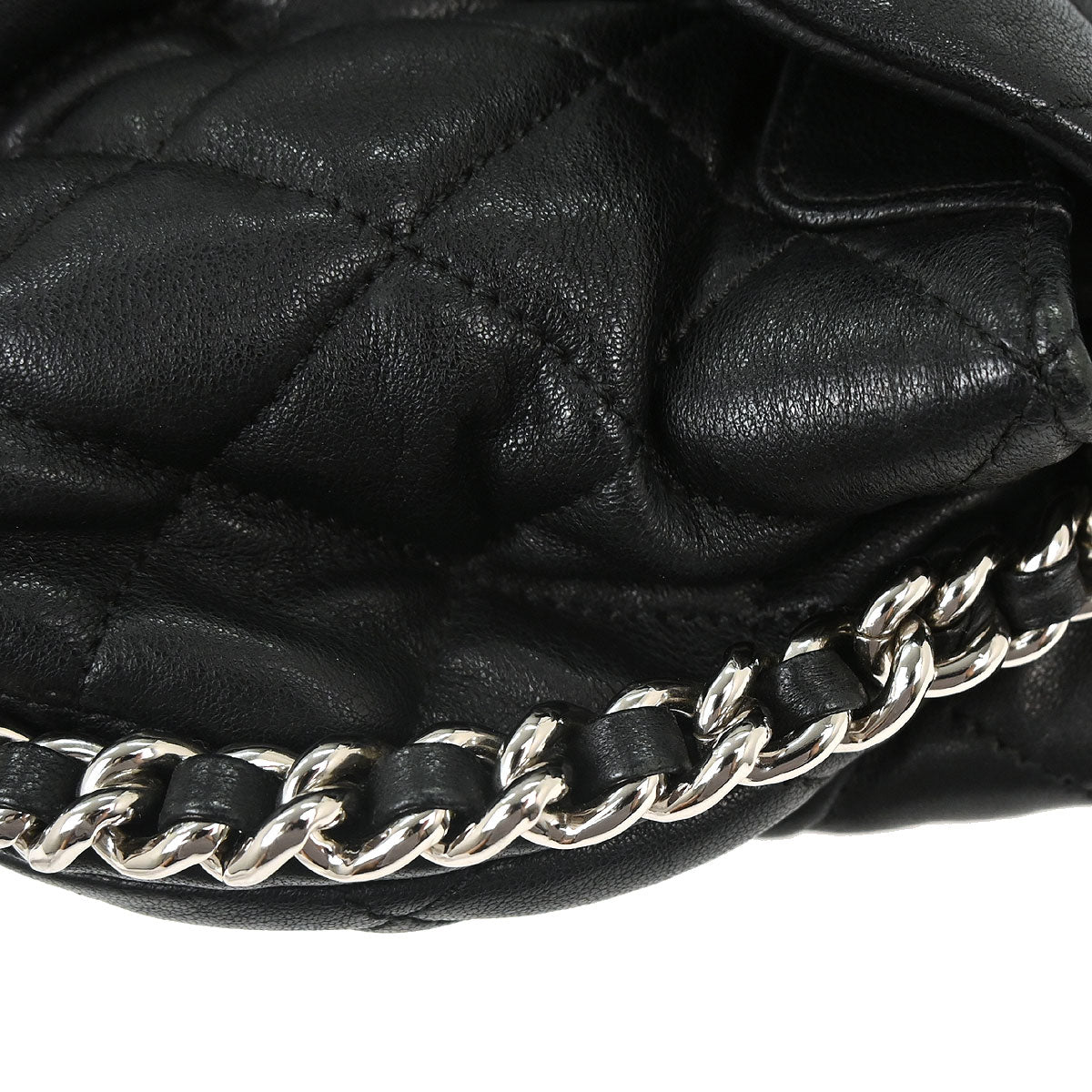 Chanel 2011 Black Calfskin Chain Around Shoulder Bag