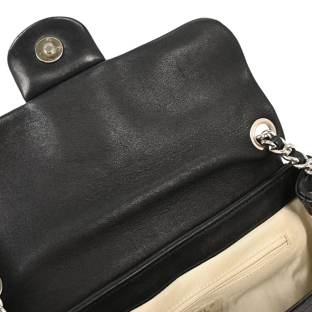 Chanel 2011 Black Calfskin Chain Around Shoulder Bag