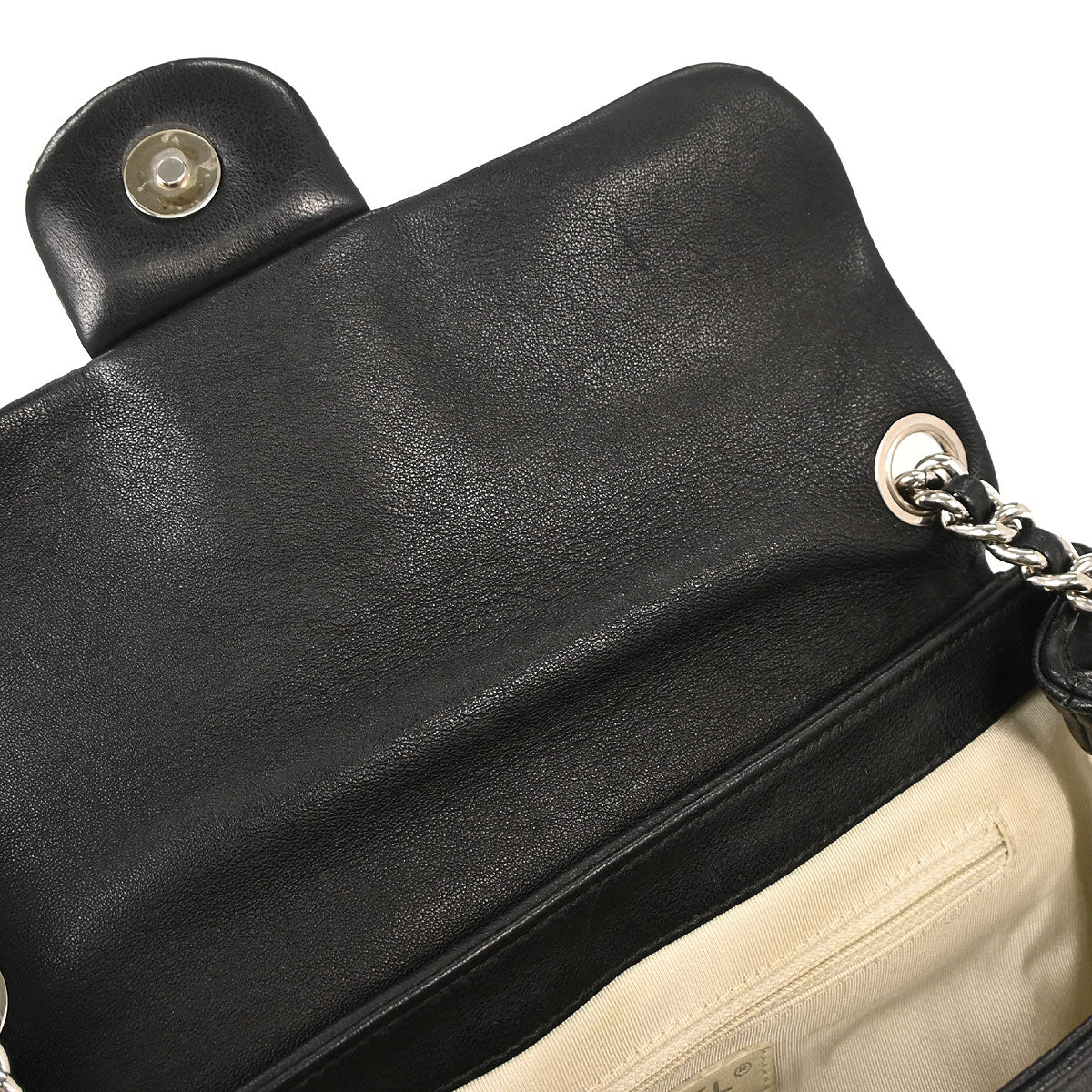 Chanel 2011 Black Calfskin Chain Around Shoulder Bag