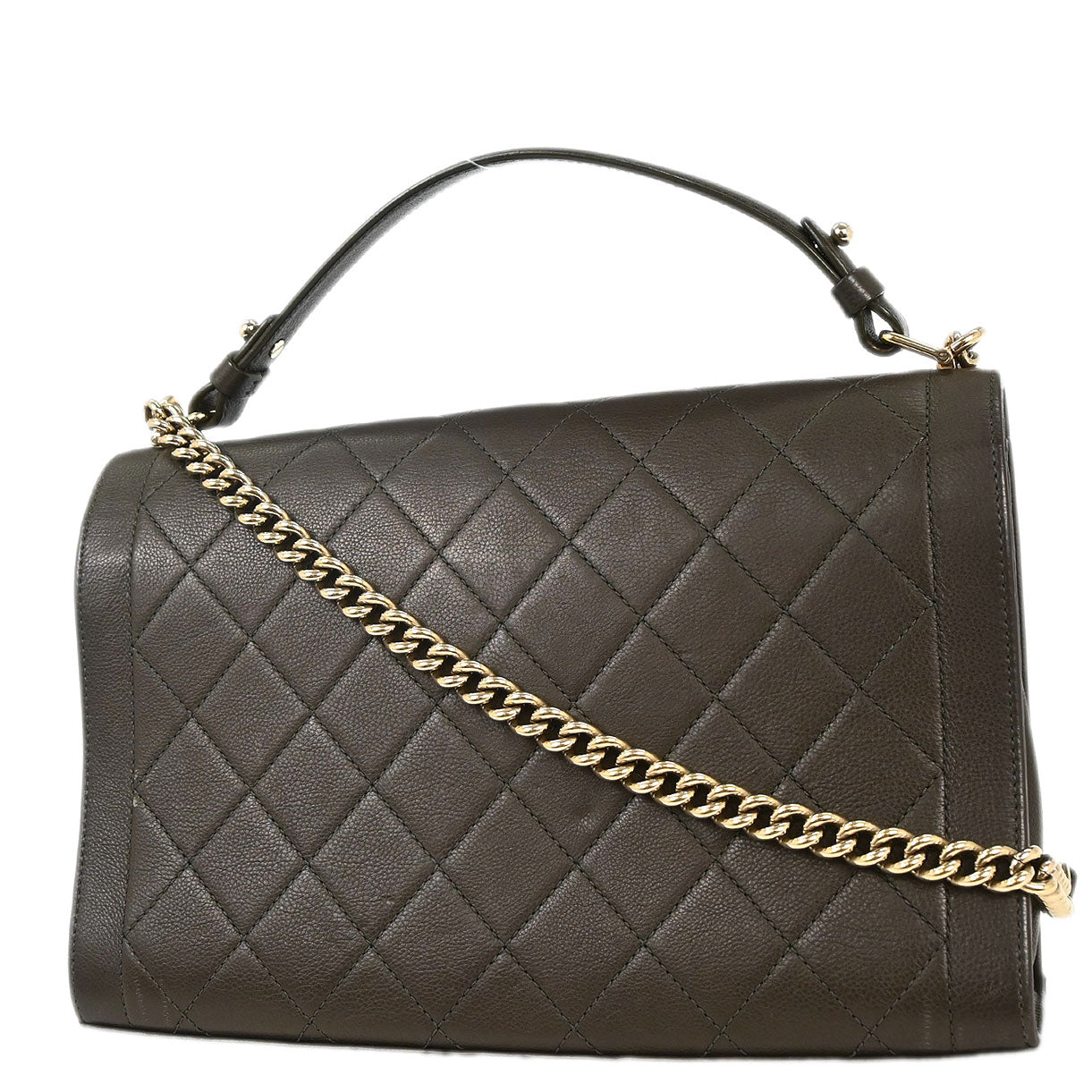 Chanel 2017 Brown Calfskin Label Click Flap Bag