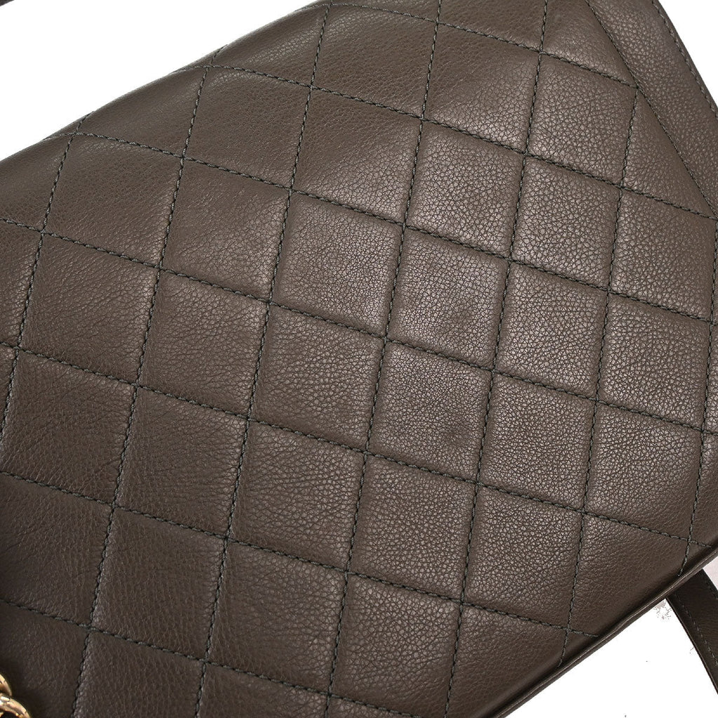 Chanel 2017 Brown Calfskin Label Click Flap Bag