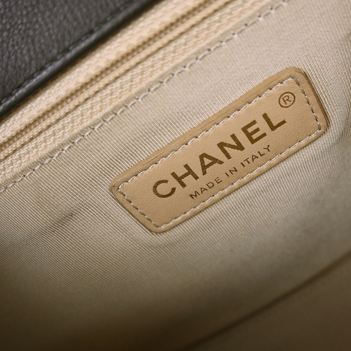 Chanel 2017 Brown Calfskin Label Click Flap Bag