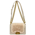 Boy Chanel 2017 Light Pink Fur Lambskin Small Chain Shoulder Bag