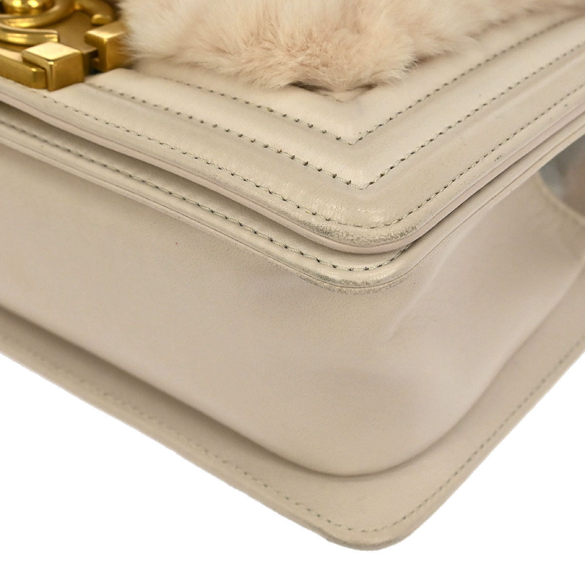 Boy Chanel 2017 Light Pink Fur Lambskin Small Chain Shoulder Bag