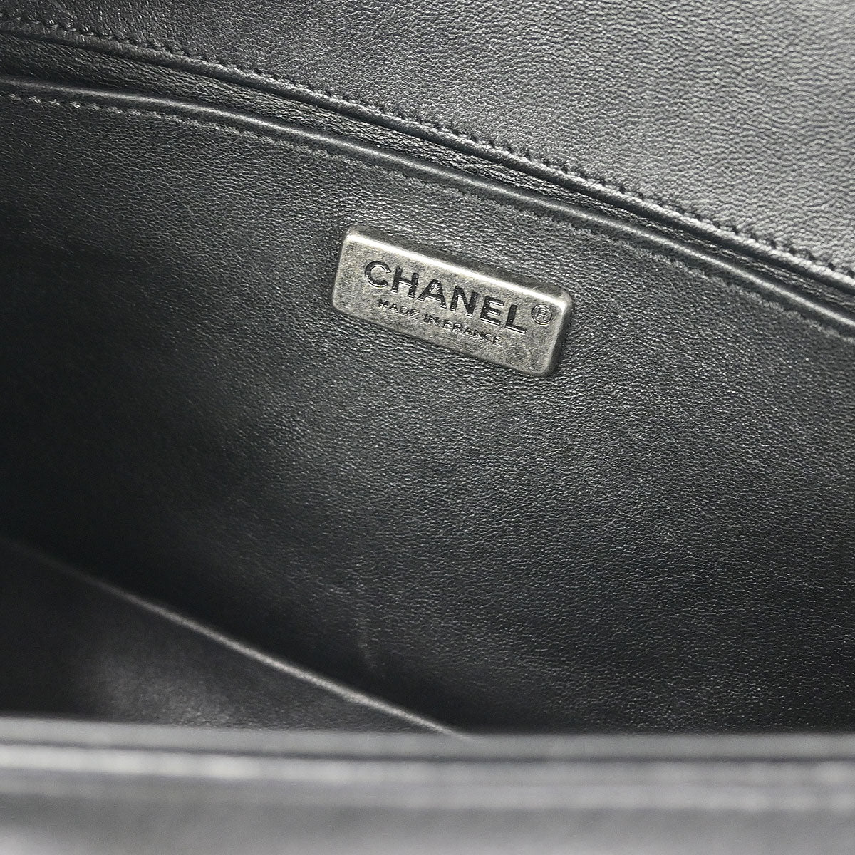 Boy Chanel 2015-2016 Black Fur Lambskin Medium Shoulder Bag