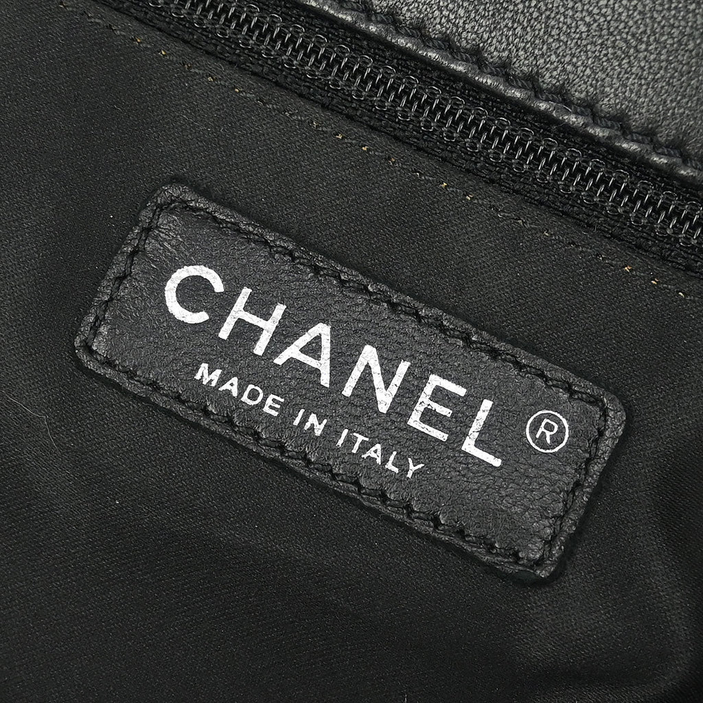 Chanel 2011 Black Lambskin Mademoiselle Jumbo Flap Bag