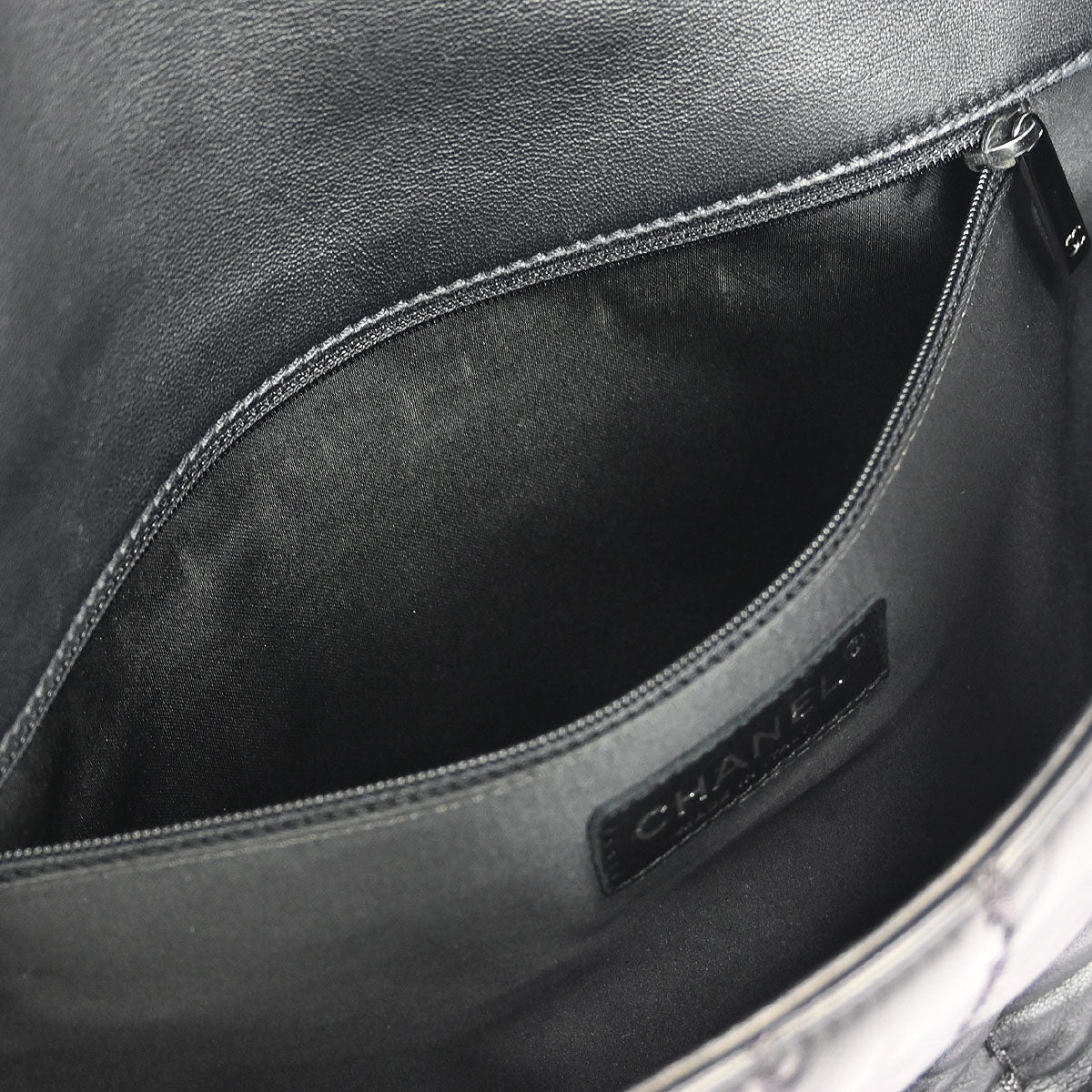 Chanel 2011 Black Lambskin Mademoiselle Jumbo Flap Bag