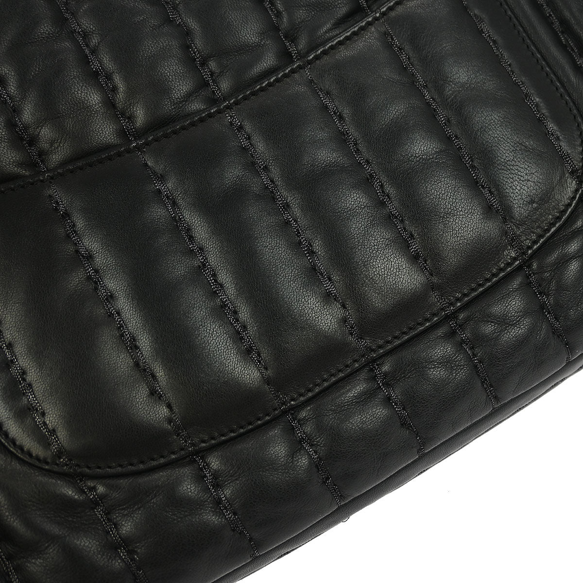 Chanel 2011 Black Lambskin Mademoiselle Jumbo Flap Bag