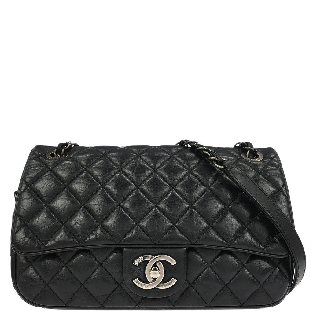Chanel 2015-2016 Black Lambskin Easy Flap Bag