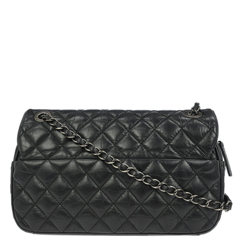 Chanel 2015-2016 Black Lambskin Easy Flap Bag