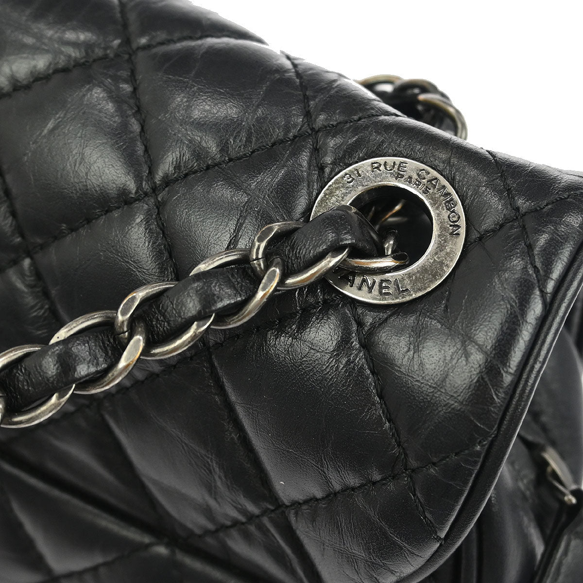 Chanel 2015-2016 Black Lambskin Easy Flap Bag