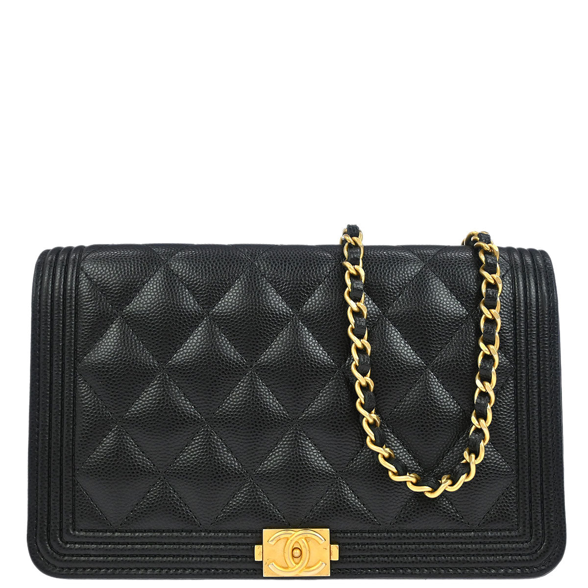 Boy Chanel 2017-2018 Black Caviar WOC Small Wallet on Chain Bag
