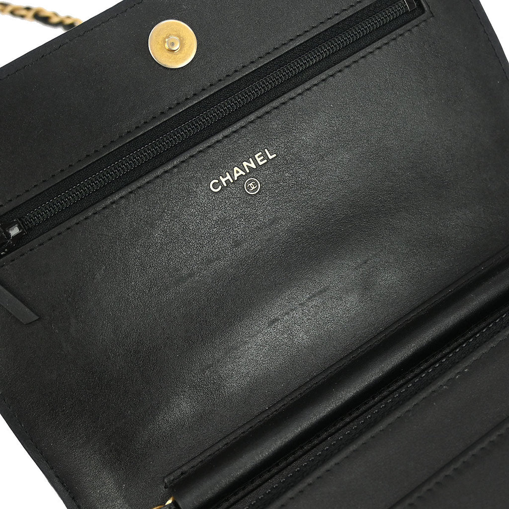 Boy Chanel 2017-2018 Black Caviar WOC Small Wallet on Chain Bag