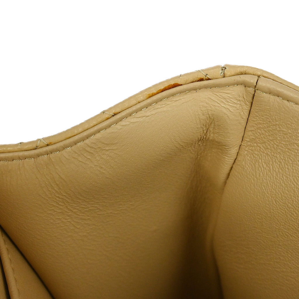 Chanel 2012-2013 Beige Caviar Classic Double Flap Shoulder Bag