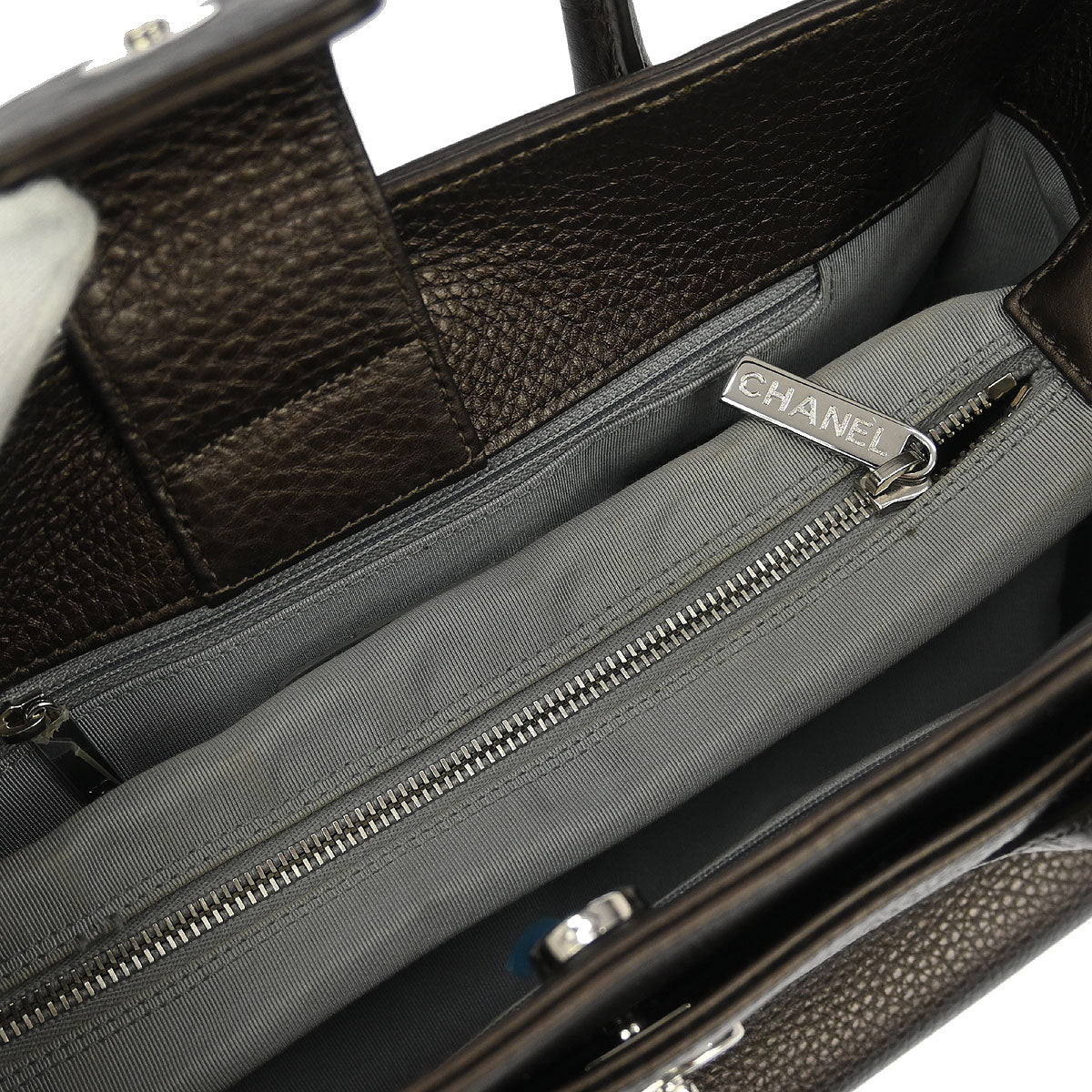 Chanel 2014 Bronze Calfskin Executive Cerf Tote Bag