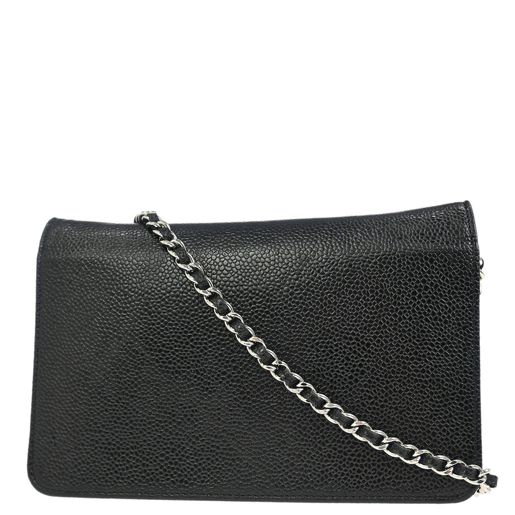 Chanel 2012 Black Caviar Timeless WOC Wallet on Chain Bag