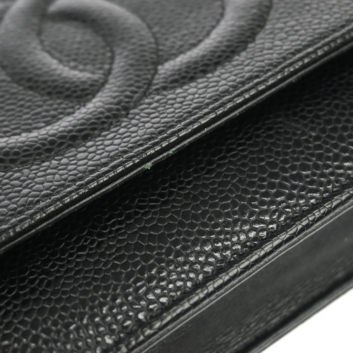 Chanel 2012 Black Caviar Timeless WOC Wallet on Chain Bag
