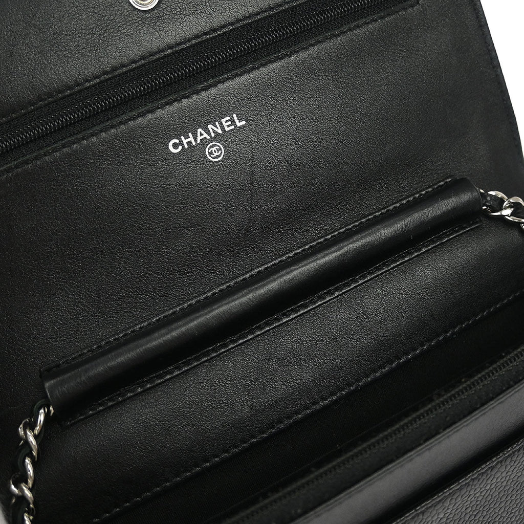 Chanel 2012 Black Caviar Timeless WOC Wallet on Chain Bag