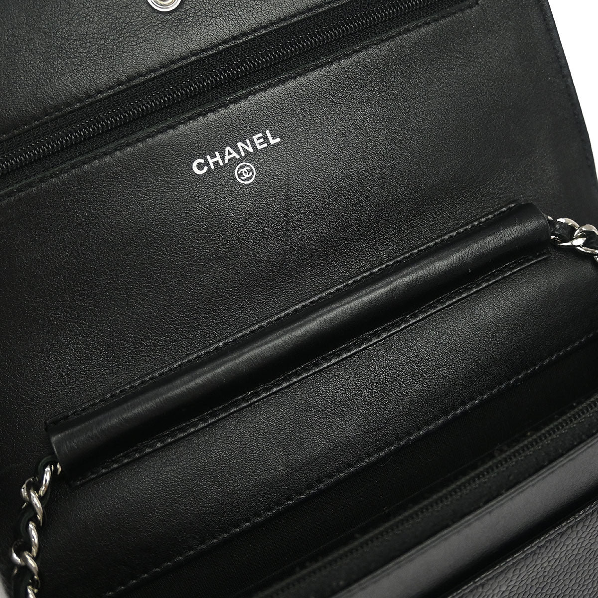 Chanel 2012 Black Caviar Timeless WOC Wallet on Chain Bag