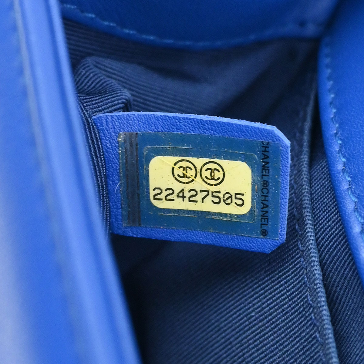 Boy Chanel 2016-2017 Blue Lambskin Chevron Small Chain Shoulder Bag