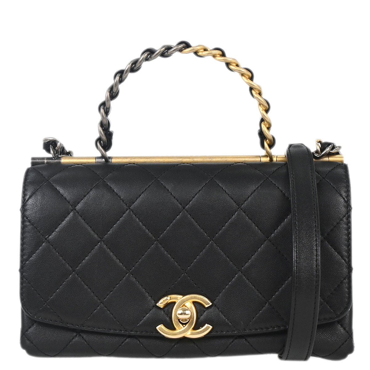 Chanel 2019 Black Lambskin 2way Handbag