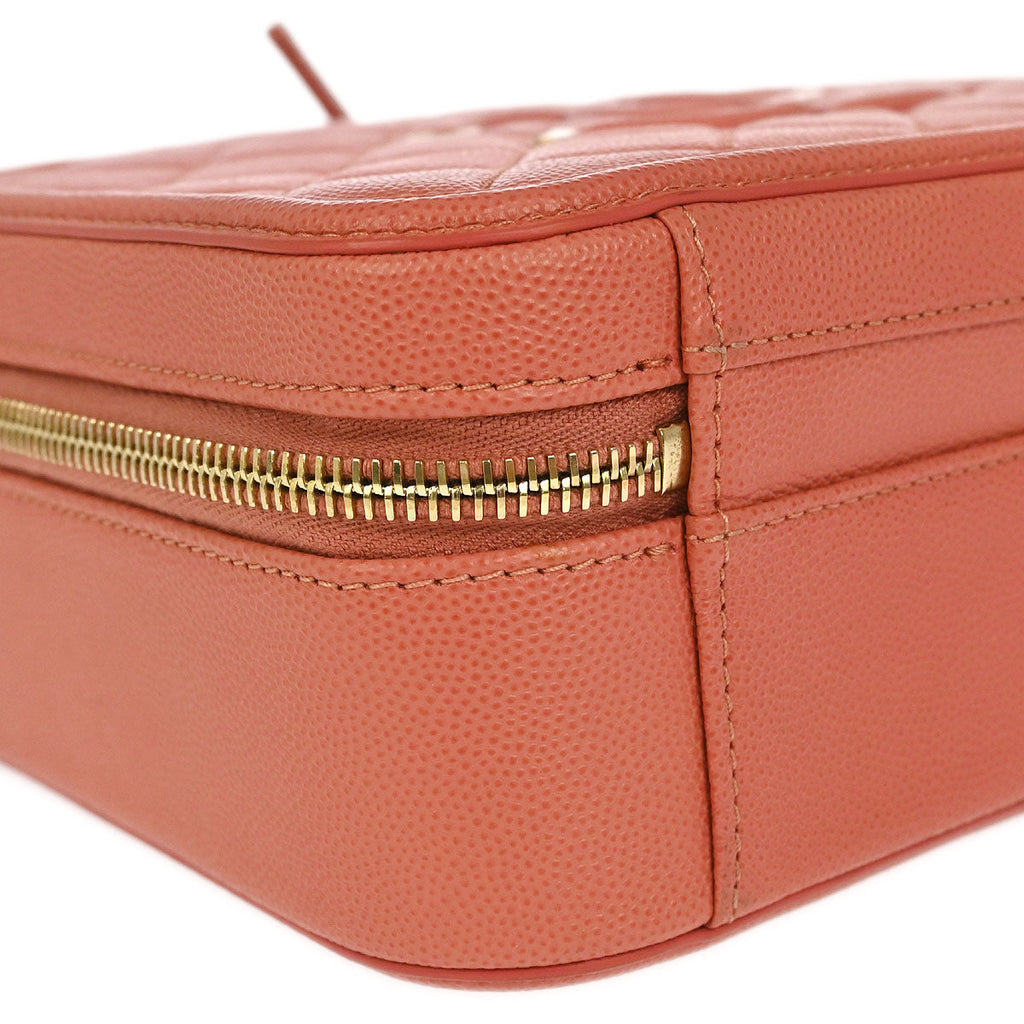 Chanel 2019 Pink Caviar CC Filigree 2way Shoulder Vanity Handbag