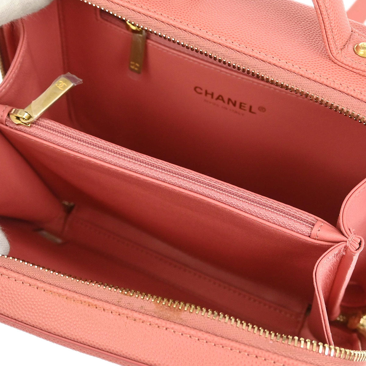 Chanel 2019 Pink Caviar CC Filigree 2way Shoulder Vanity Handbag