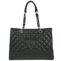Chanel 2012 Black Caviar Grand Shopping Tote GST Chain Handbag