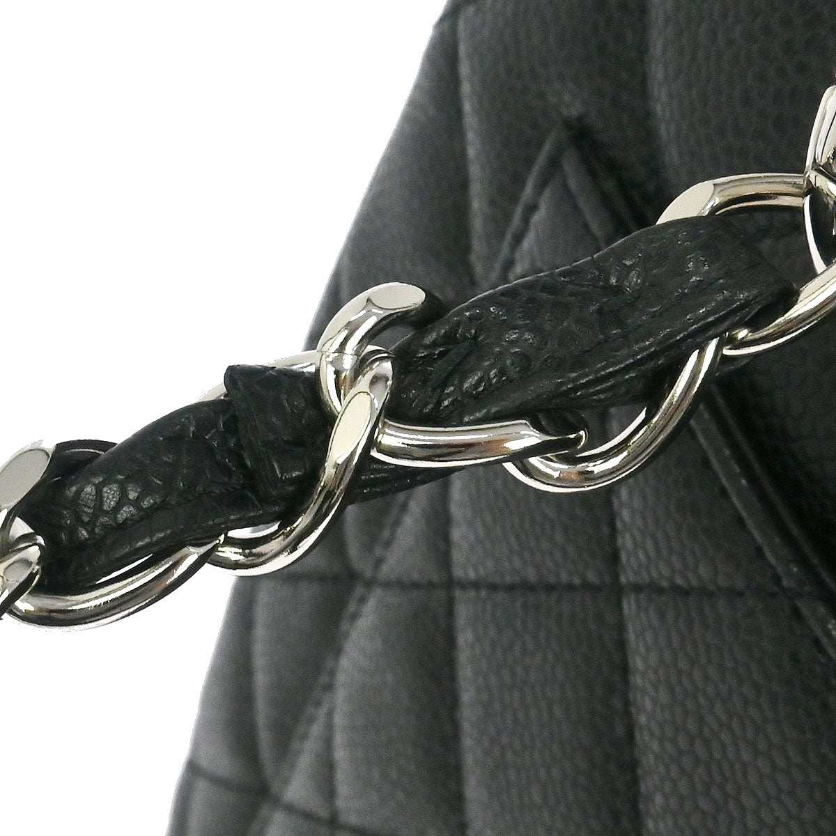 Chanel 2012 Black Caviar Grand Shopping Tote GST Chain Handbag
