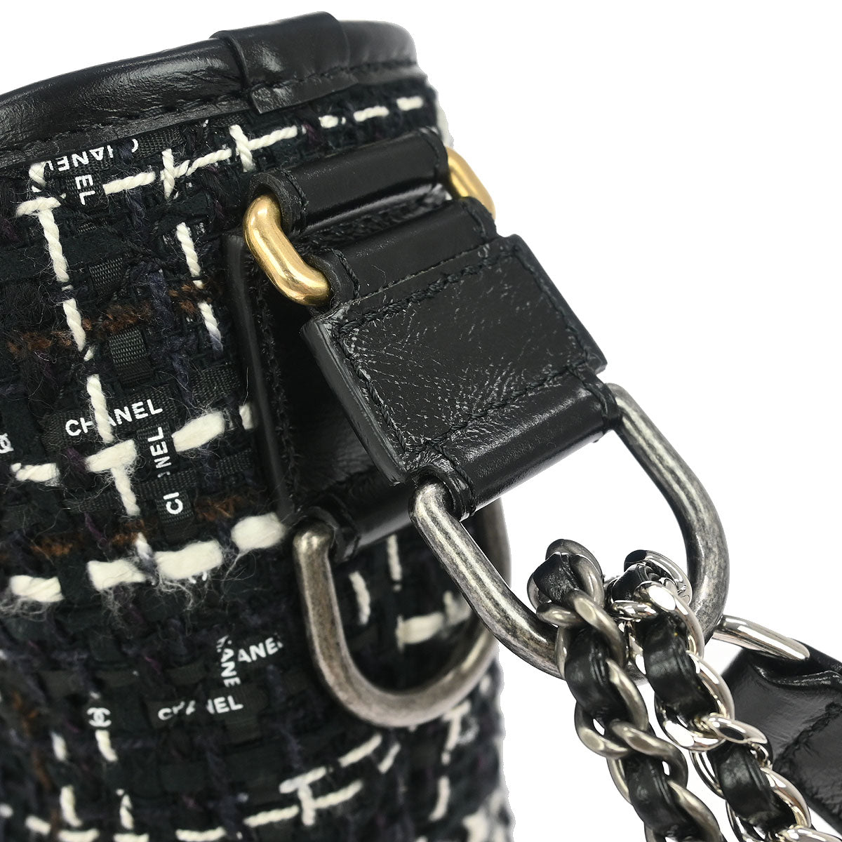 Chanel 2018-2019 Black Tweed Calfskin Large Gabrielle Shoulder Bag