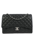 Chanel 2014 Black Caviar Classic Double Flap Shoulder Bag