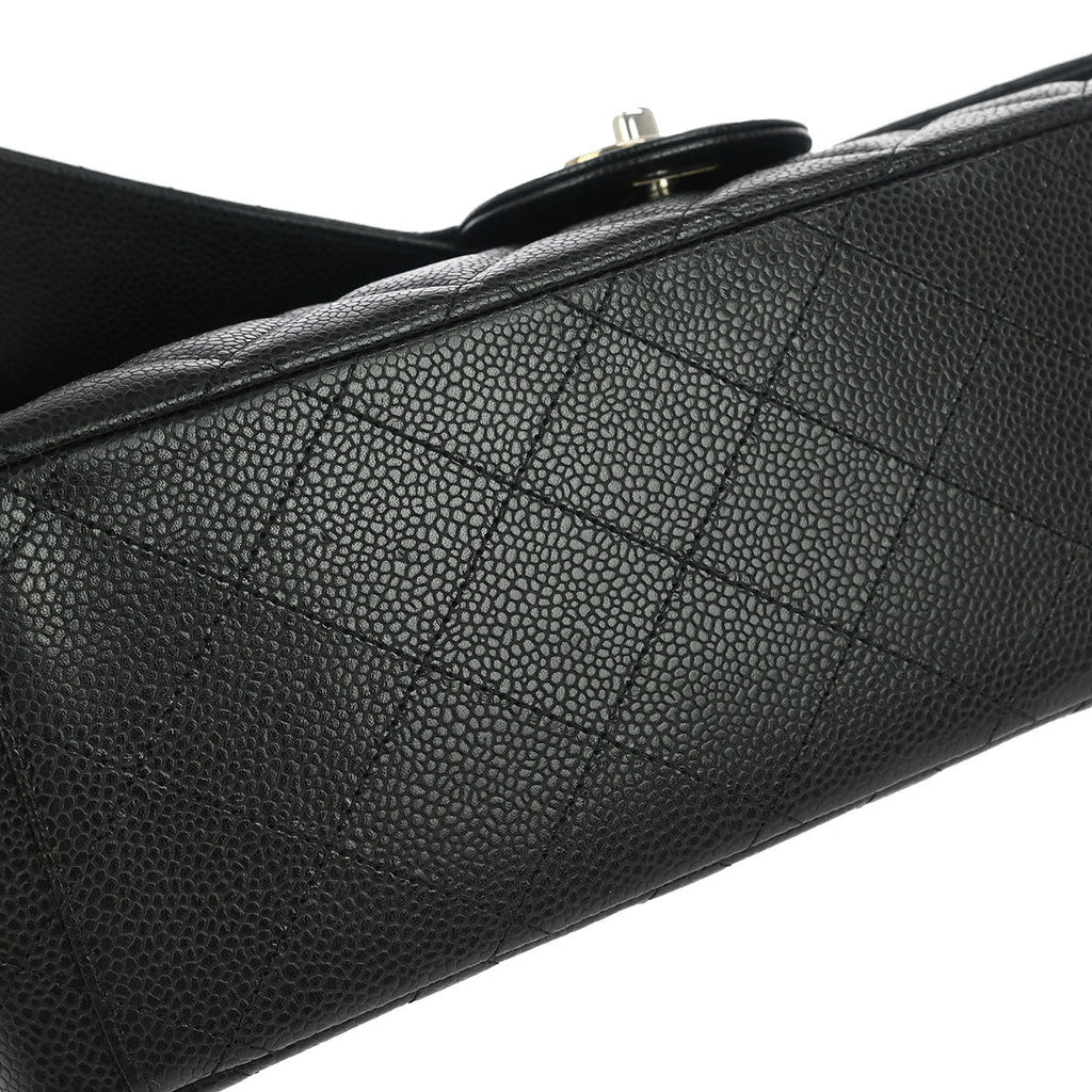 Chanel 2014 Black Caviar Classic Double Flap Shoulder Bag