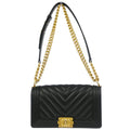 Boy Chanel 2019 Black Lambskin Chevron Medium Shoulder Bag