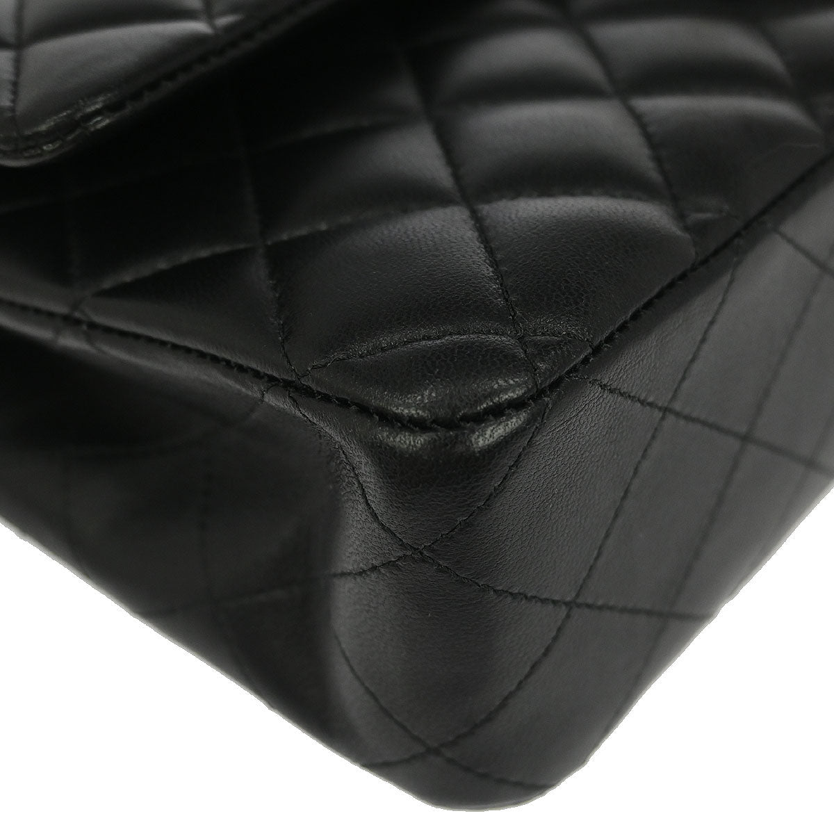 Chanel 2018 Black Lambskin Medium Classic Double Flap Shoulder Bag