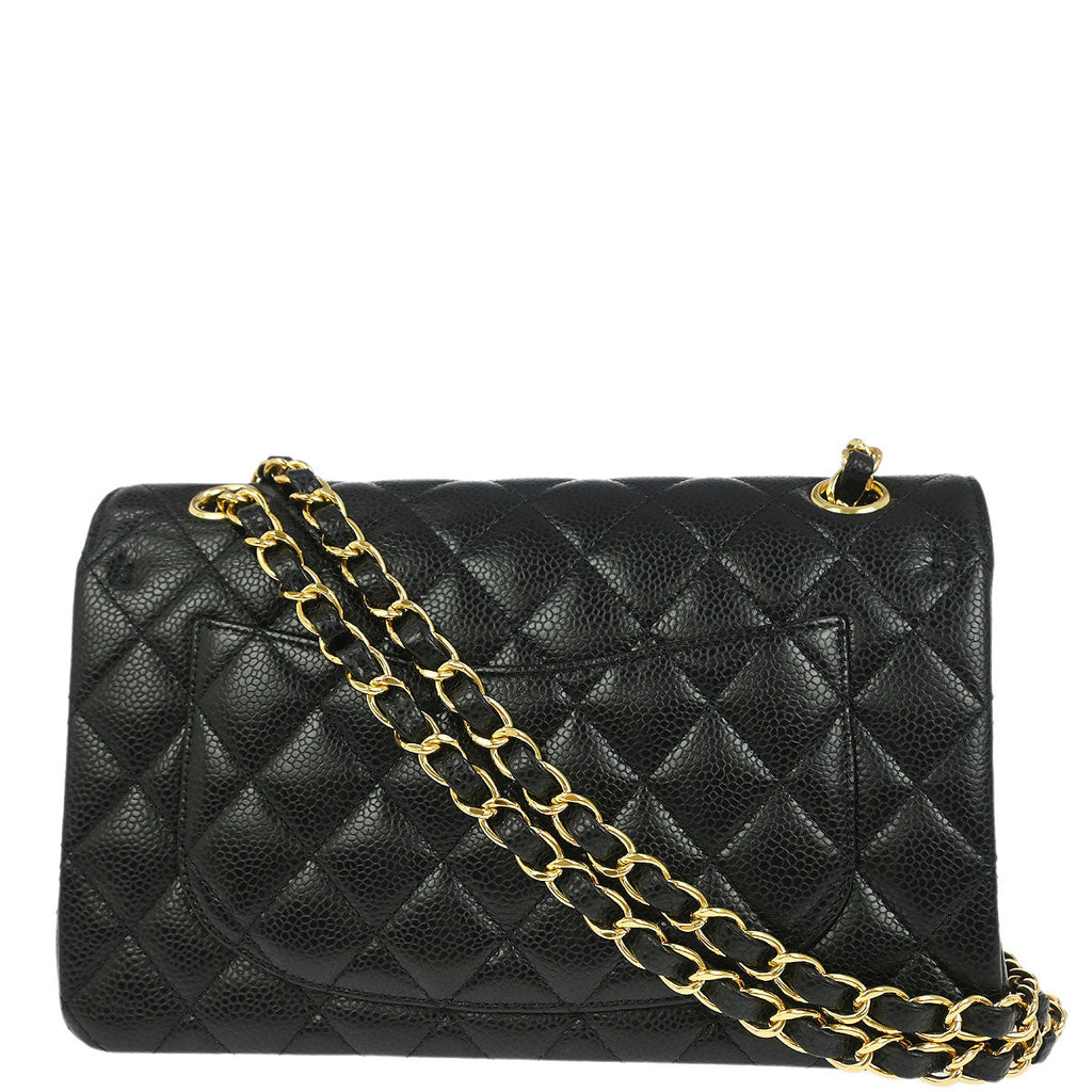 Chanel 2019 Black Caviar Small Classic Double Flap Shoulder Bag