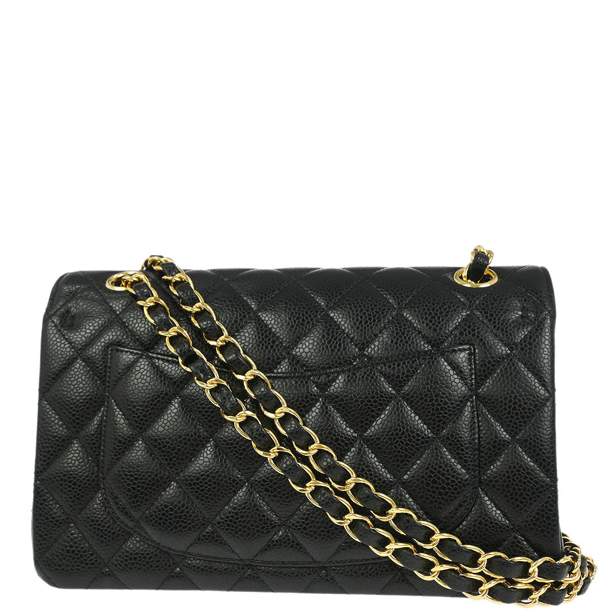Chanel 2019 Black Caviar Small Classic Double Flap Shoulder Bag