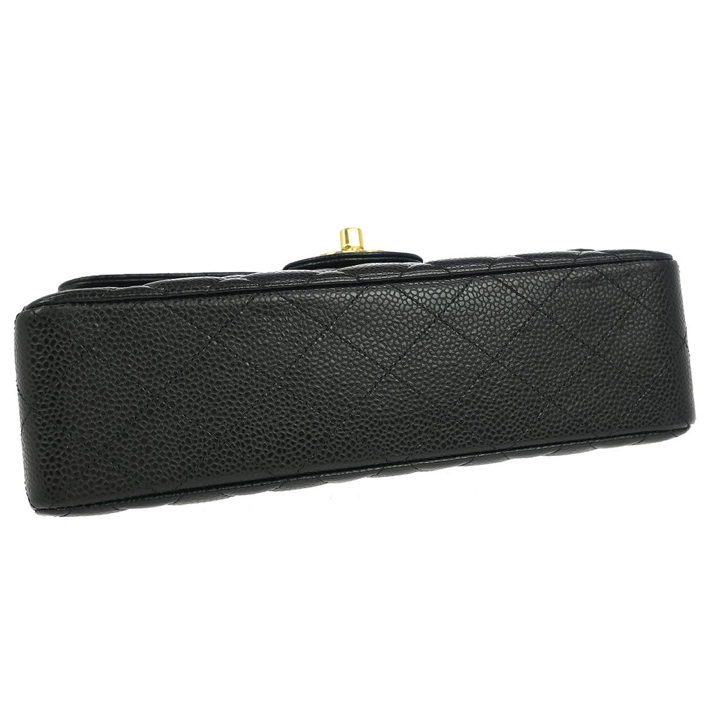 Chanel 2019 Black Caviar Small Classic Double Flap Shoulder Bag