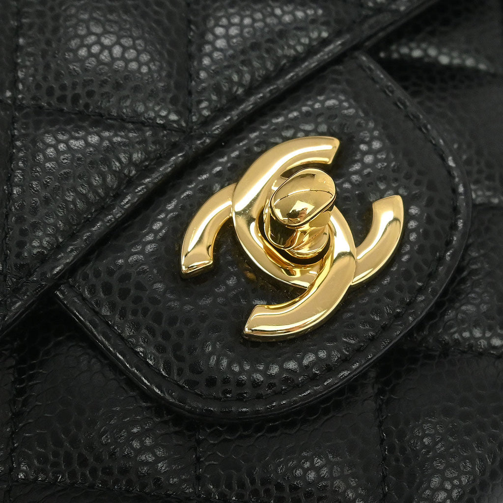 Chanel 2019 Black Caviar Small Classic Double Flap Shoulder Bag