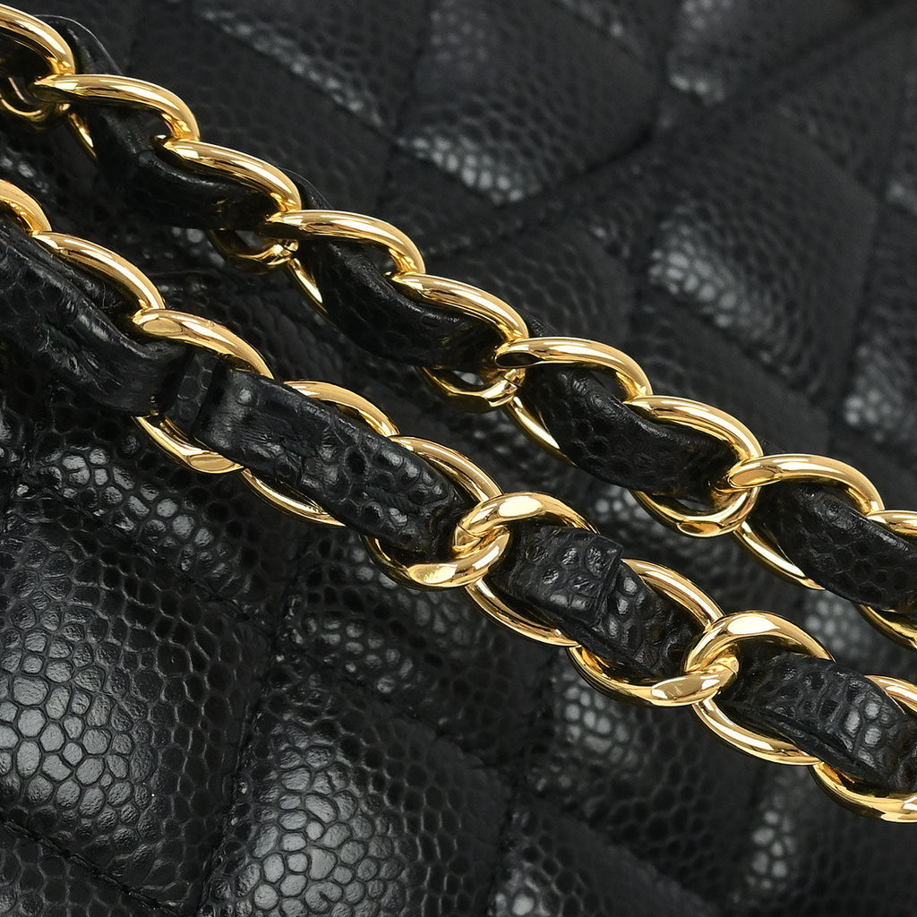 Chanel 2019 Black Caviar Small Classic Double Flap Shoulder Bag