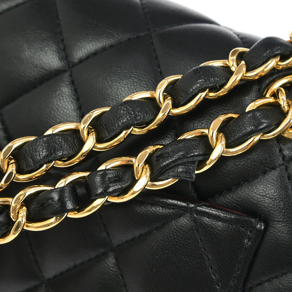 Chanel 2019 Black Lambskin Small Classic Double Flap Shoulder Bag