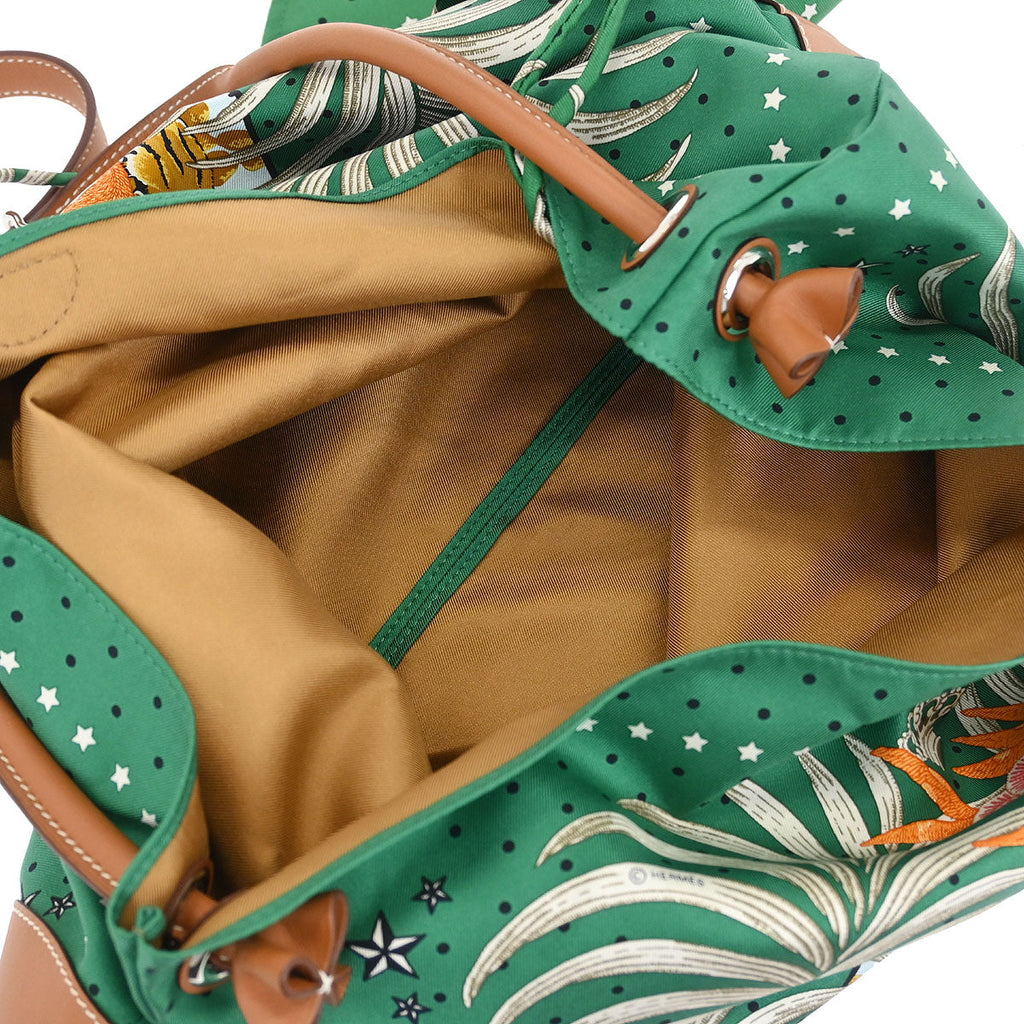 Hermes Green Silk Silky City 41 Shoulder Bag