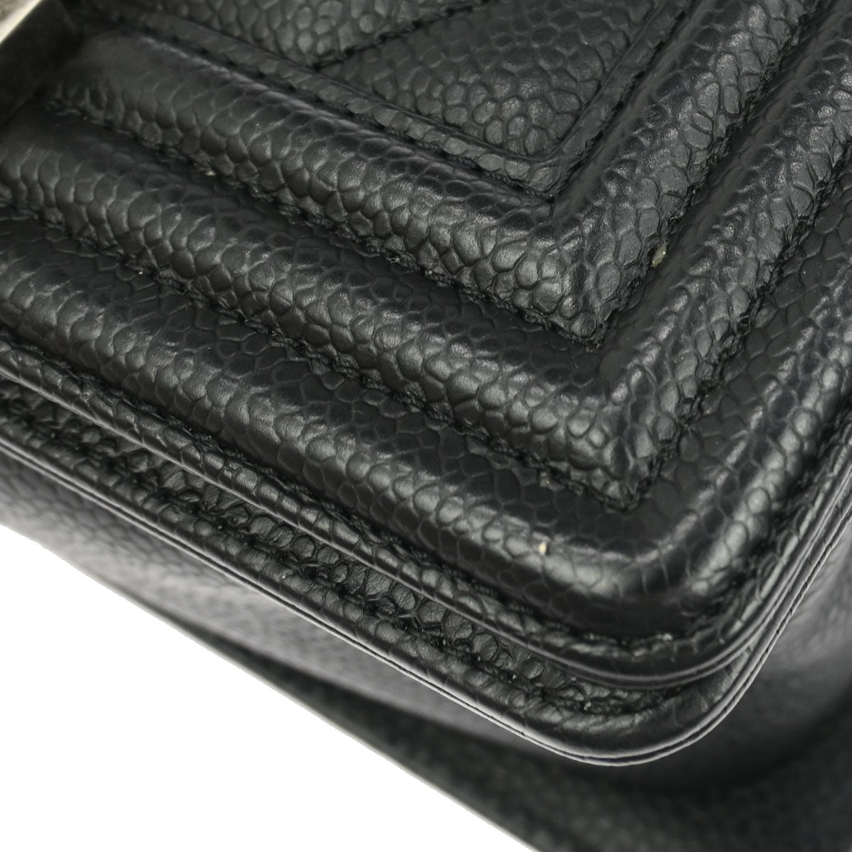 Boy Chanel 2019 Black Caviar Chevron Small Chain Shoulder Bag