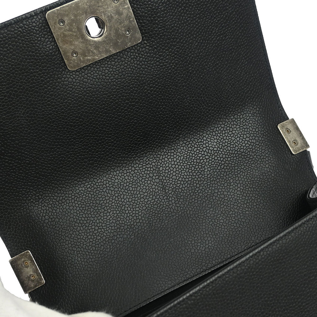 Boy Chanel 2019 Black Caviar Chevron Small Chain Shoulder Bag