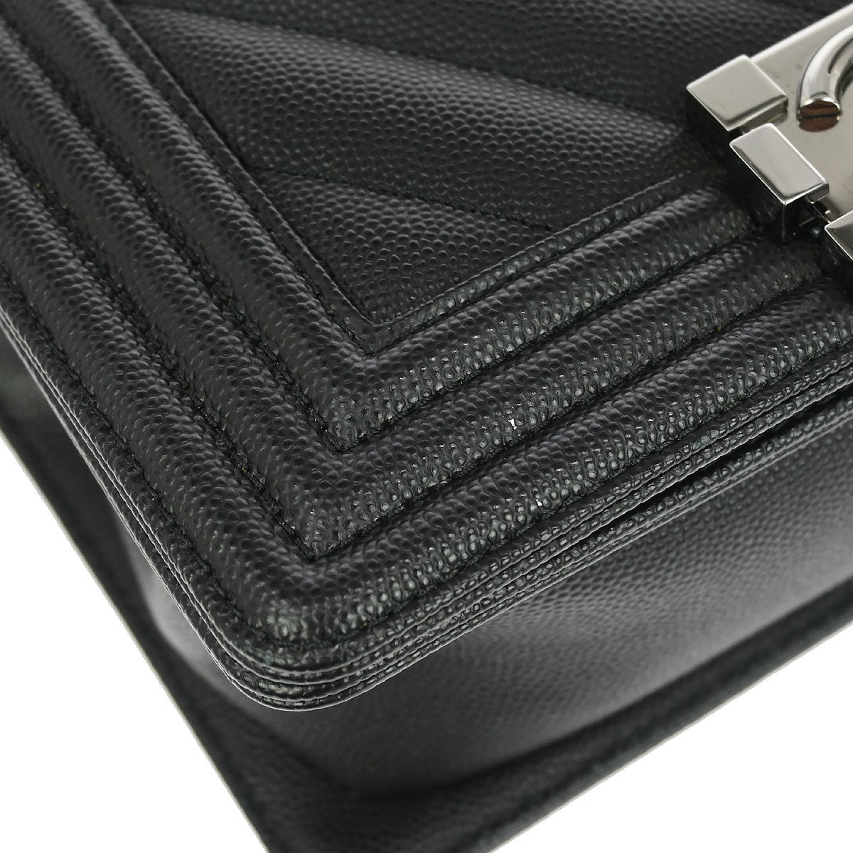 Boy Chanel 2018 Black Caviar Chevron Small Chain Shoulder Bag